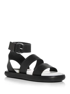 PROENZA SCHOULER Womens Black Padded Round Toe Platform Leather Sandals Shoes 36 - Picture 1 of 8