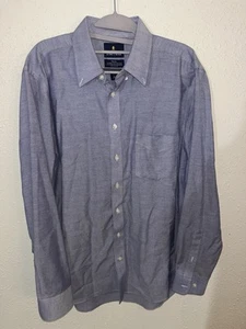 Camisa de vestir Stafford para hombre 16,5 34/35 Oxford azul claro sin arrugas con botones - Imagen 1 de 11