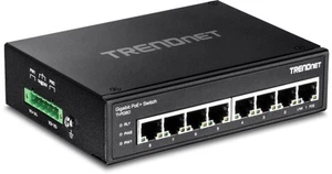 TRENDnet 8-Port Hardened Industrial Unmanaged Gigabit PoE+ DIN-Rail Switch, 2... - Picture 1 of 8