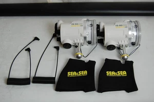 SEA&SEA YS-D3 DUO Limited Color White Underwater Strobe w/ fiber Cable Set of 2 - Picture 1 of 6