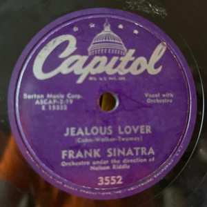 HEY JEALOUS LOVER FRANK SINTRA 78 SHELLAC 10" RECORD CAPITOL 3552 1956 RAT PACK - Picture 1 of 4