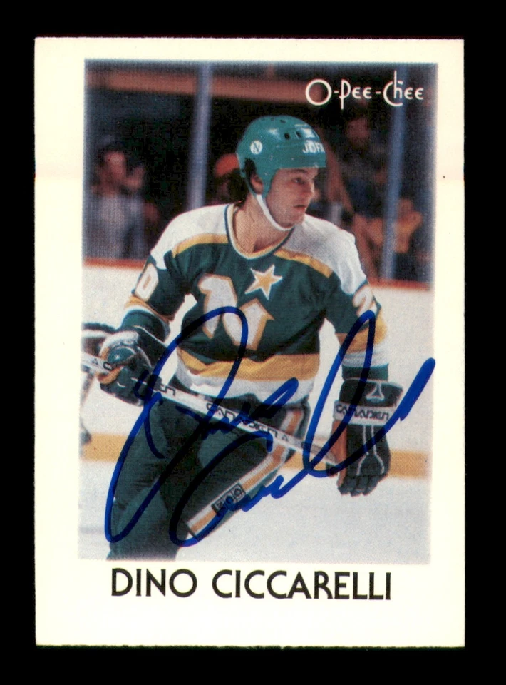 Dino Ciccarelli Signed 1987-88 O-Pee-Chee Minis Card 7 Minnesota North Stars - Image 1 of 2