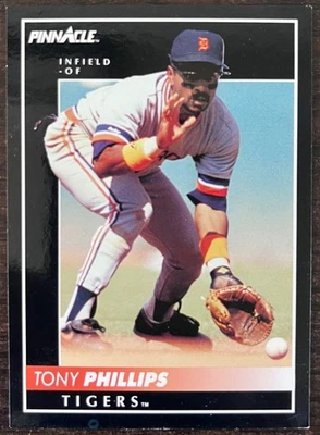 1992 Pinnacle #243 Tony Phillips Detroit Tigers MLB Major League Baseball Card - Image 1 of 2