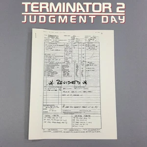 Terminator 2 - Production Used Call Sheet, T-800 Holds on to Tanker, Steel Mill - Picture 1 of 10