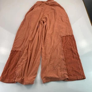 XS Free People Movement Rava Wide Leg Terry Contrast Lounge Pant Peach Orange - Bild 1 von 12