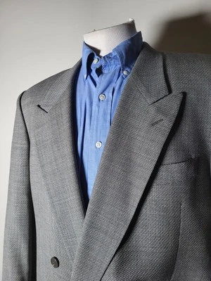 42L Giorgio Armani Double Breasted Brown Black Check Tweed Jacket Blazer Coat - Image 1 of 4