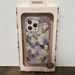 Custodia protettiva cielo rosa per iPhone 15 Pro Max design floreale nuova con scatola - Foto 1 di 2