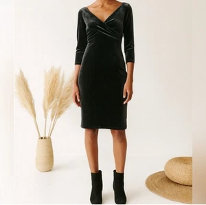 Chiara Boni La Petite Robe Ruth Black Velvet Sheath Dress Holiday Size 10 New W6 - Picture 1 of 9