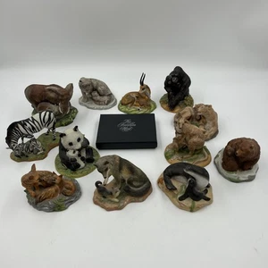 Juego de 12 Franklin Mint 1989, colección madre y bebé en peligro de extinción con C de A - Imagen 1 de 20