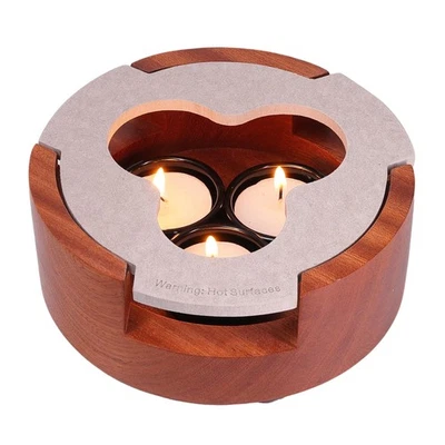 Чайник и подогреватель пищи портативный буфетный сервер подогреватель свечей акациевый узор 1 - Изображение 1 из 4