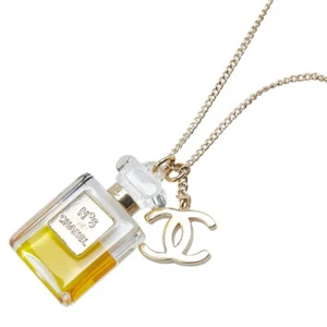 CHANEL COCO Mark Perfume No.5 Bottle Motif Necklace Women 【Used】 - Picture 1 of 6