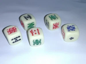 Vintage Poker Dice Set Of Five  - Picture 1 of 2