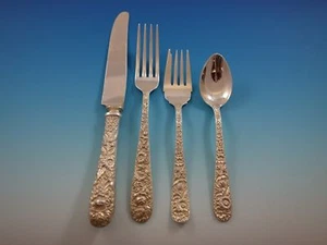 Repousse by Kirk Sterling Silver Flatware Set for 8 Service 32 pieces - Picture 1 of 4