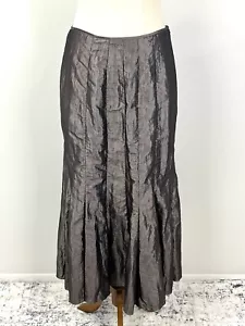 Vintage Mixit Womens Skirt Metallic Silver A Line Long Formal Cocktail 90s 10 M - Picture 1 of 8