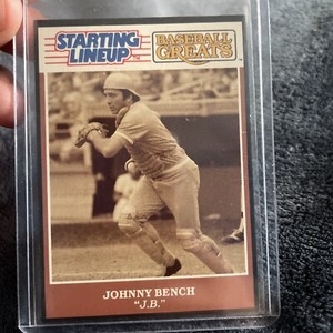 1989 Starting Lineup Cards Baseball Greats Johnny Bench HOF