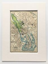 VINTAGE 1930 CARDIFF CITY PLAN Colour Map - Mounted For Framing