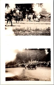 RPPC POSTCARD Farm Scene Old Cars Black Americans Split View c1910 JG14 - Picture 1 of 2