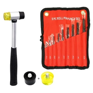 9PCS Forged Steel Roll Pin Punch w/Double Face Hammer Rifle Gunsmithing Jewelers - Picture 1 of 11