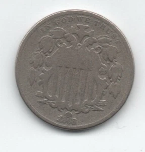 USA 1868 Shield Nickel 5c Type Coin Nice Details No Rays, KM 97 VG - Picture 1 of 2