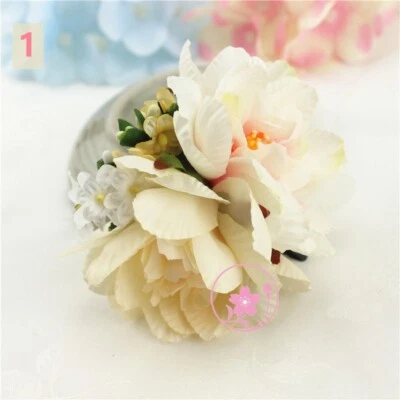 Pinza para el cabello japonesa con flores artificiales kimono Yukata cosplay elegante para dama niña Foto 1 de 4