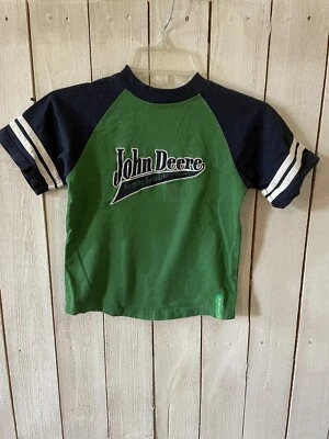 Boys Large 7 John Deere Nothing Runs Like A Deere Green T-Shirt Embroidered - Image 1 of 2
