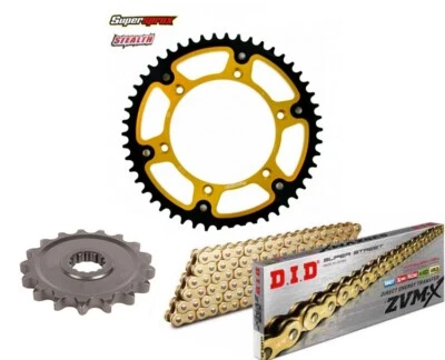 Suzuki GSXR 1000 2017-2022 DID ZVMX Cadena de Oro + Kit de Piñón Supersprox Dorado Foto 1 de 3