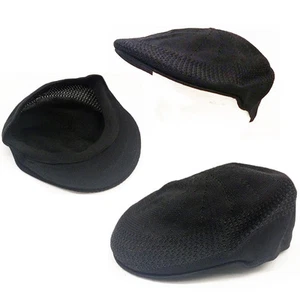 BLACK Summer Mesh Ivy driving Hat Kangol style Golfers Hat S/M & L/XL *BLACK* - Picture 1 of 1
