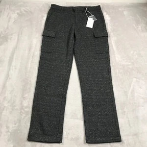 Pantalone MNML uomo taglia 33 vita grigio scuro maculato maglia larga tasche cargo NUOVO - Foto 1 di 11