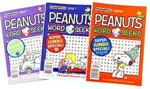 NEW Lot 3 Penny Press Peanuts Charlie Brown Word Search Seek May July Aug 2024 - Picture 1 of 2