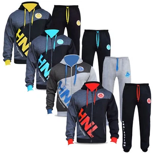 HNL Herren Trainingsanzug Set Fleece Hoodie Oberteil Unterteil Gym Base Jogging Jogger S bis 6XL - Bild 1 von 21