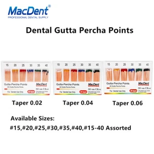 Dental Endo Gutta Percha Puntos Endodóntico Raíz Canal Cónico 0.02/0.04/0.06 TSP - Imagen 1 de 20