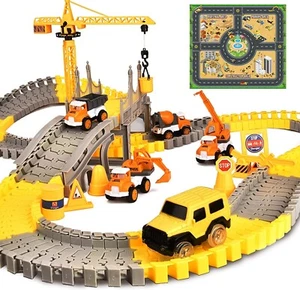 Construction Race Tracks for Kids Toys for Boys Slot Car Race Track Sets 5 Car - Picture 1 of 6