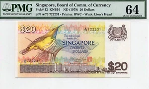 Singapore 20 dollars ND 1979 pick# 12 PGM 64 GEM UNC - Picture 1 of 2