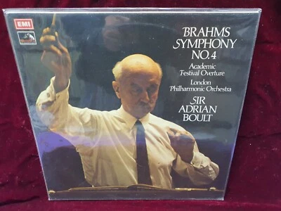 SIR ADRIAN BOULT CONDUCT BRAHMS SYMPHONY NO.4 HMV ASD 2901 STAMP LABEL - Image 1 of 3