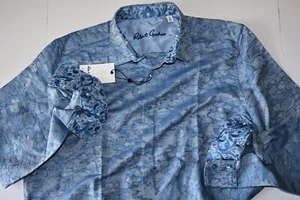 Camisa Robert Graham Sarkis Azul Repujado Calce Clásico Nueva LS Extra Grande XL - Imagen 1 de 5