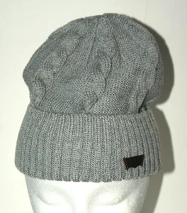 Levi's hellgraues Muster Strick Wintermütze Kappe Mütze neu mit Etikett Einheitsgröße - Bild 1 von 3