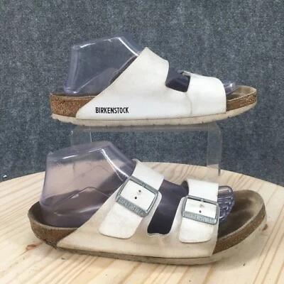 Birkenstock Sandals Womens 37 Arizona Slide White Buckle Strap Comfort Casual - Image 1 of 4
