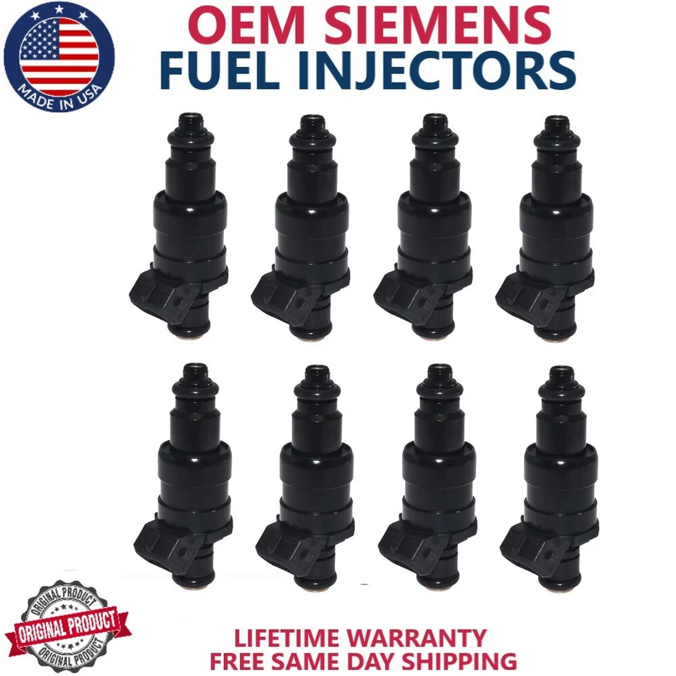 8x Genuine OEM Siemens Fuel Injectors For 1992-1994 Dodge B250 5.9L V8 #53030262 - Image 1 of 4