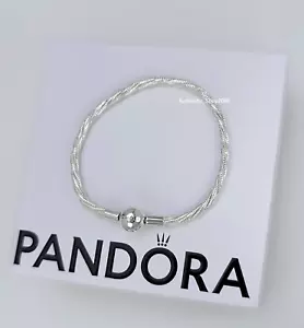 NEW 100% Genuine 925 Round PANDORA Clasp Twisted Snake Chain Bracelet 593757C00 - Picture 1 of 7