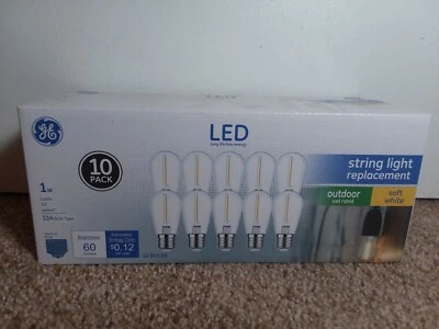 GE LED Long Life String Light Replacement Outdoor 60 Lumens - 10 Pack  FREE SHIP - Image 1 of 3