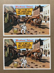 2 Vtg Mackinac Island MI Postcard LOT One Horse Town - Picture 1 of 2