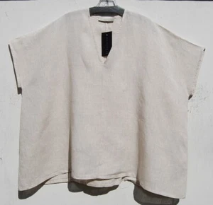 NWT Bryn Walker NATURAL Light Weight Linen BAXTER Tunic Top 30"Long Oversize XL - Picture 1 of 3