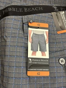 PEBBLE BEACH Mens Dress Blues Dry-Luxe Comfort Flex Performance Shorts Sz 42 NWT - Picture 1 of 6
