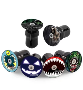Customized Bike Handle Bar End Plugs Premium Alloy Bike End Caps Set X2 UK STOCK - Picture 1 of 21