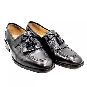 Mocassini scarpe eleganti Stacy Adams Bryce uomo pelle nera nappa taglia 11M Brasile - Foto 1 di 10
