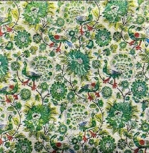 4 x Single Paper Napkins/3 Ply/33cm/Decoupage/Pavone/Green/Peacocks/Flowers - Picture 1 of 4
