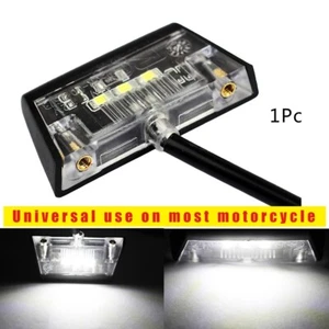 Universal 12V Moto License Plate Light Running Taillight White Lamp Waterproof - Picture 1 of 10