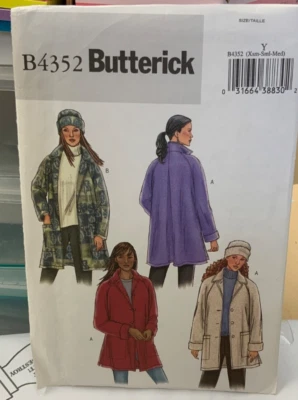 Butterick B4352 Misses EASY JACKET HAT Sewing Pattern Uncut XS-Med sz 4-14 - Image 1 of 2