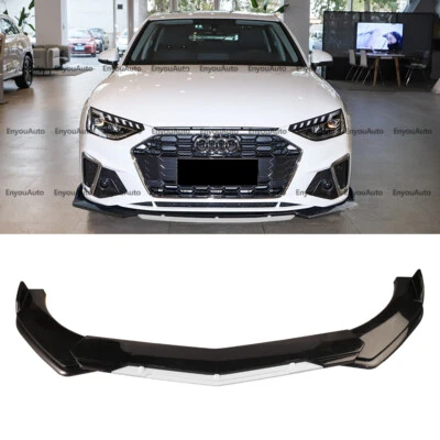 For Audi A3 A4 A5 A6 Front Bumper Lip Spoiler Splitter Gloss Black White - Изображение 1 из 4