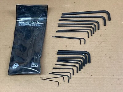 SEARS CRAFTSMAN 20 Piece SAE Hex Key Set & Original Pouch 946696 USA - Image 1 of 2